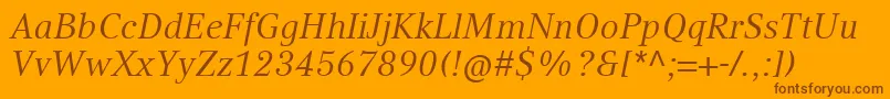 CompatilTextLtComItalic Font – Brown Fonts on Orange Background