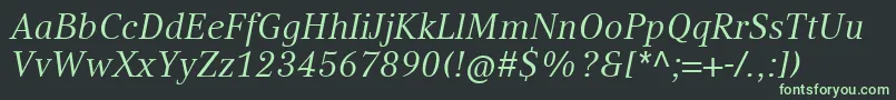 CompatilTextLtComItalic Font – Green Fonts on Black Background