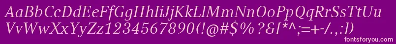 CompatilTextLtComItalic Font – Pink Fonts on Purple Background