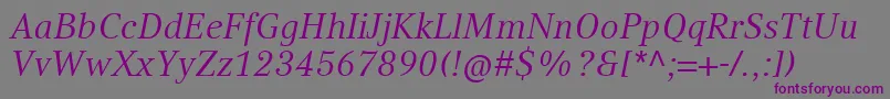 Шрифт CompatilTextLtComItalic – фиолетовые шрифты на сером фоне