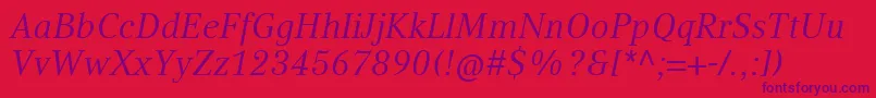 CompatilTextLtComItalic Font – Purple Fonts on Red Background