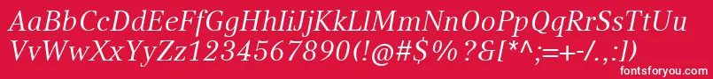 CompatilTextLtComItalic Font – White Fonts on Red Background