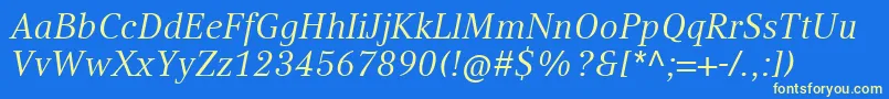 CompatilTextLtComItalic Font – Yellow Fonts on Blue Background