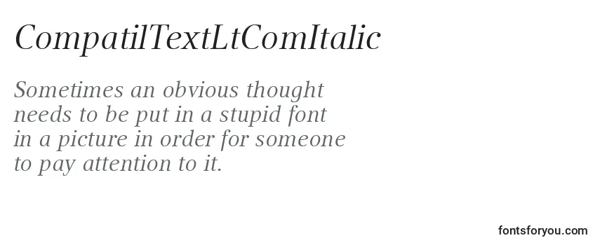 Reseña de la fuente CompatilTextLtComItalic