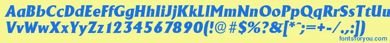 AdelonserialHeavyItalic Font – Blue Fonts on Yellow Background