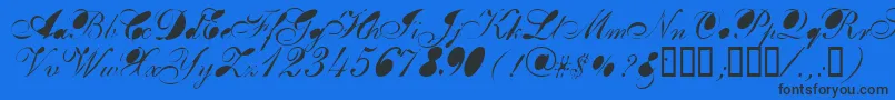 Breastbomb Font – Black Fonts on Blue Background