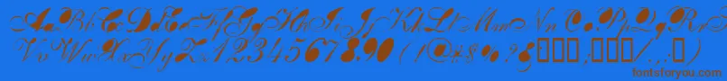 Breastbomb Font – Brown Fonts on Blue Background