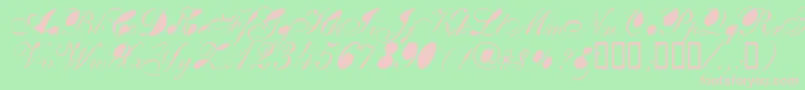 Czcionka Breastbomb – różowe czcionki na zielonym tle
