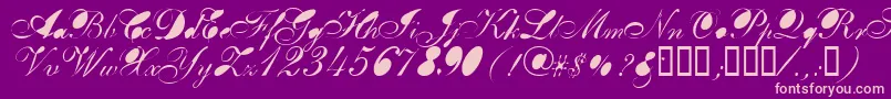 Breastbomb-Schriftart – Rosa Schriften auf violettem Hintergrund