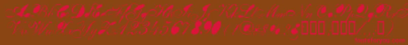 Breastbomb Font – Red Fonts on Brown Background