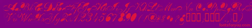 Breastbomb Font – Red Fonts on Purple Background