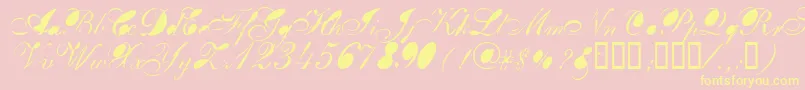Breastbomb Font – Yellow Fonts on Pink Background