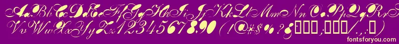 Breastbomb Font – Yellow Fonts on Purple Background