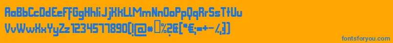 Fmcot Font – Blue Fonts on Orange Background