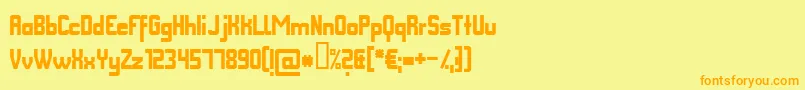 Fmcot Font – Orange Fonts on Yellow Background