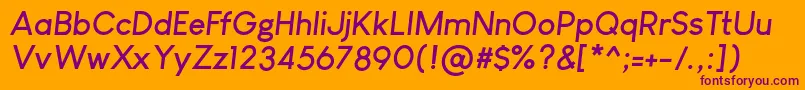 LouisGeorgeCafeBoldItalic Font – Purple Fonts on Orange Background