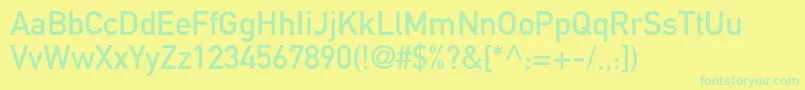 Dinmittelschriftstd Font – Green Fonts on Yellow Background