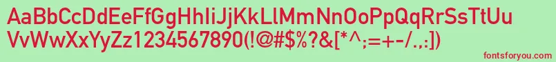 Czcionka Dinmittelschriftstd – czerwone czcionki na zielonym tle