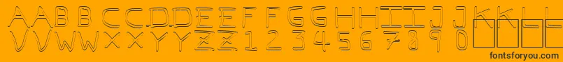 PfVeryverybadfont7Outline-Schriftart – Schwarze Schriften auf orangefarbenem Hintergrund