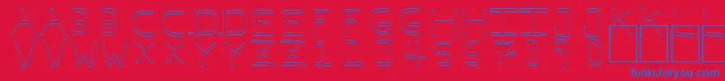 PfVeryverybadfont7Outline Font – Blue Fonts on Red Background