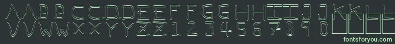 PfVeryverybadfont7Outline Font – Green Fonts on Black Background