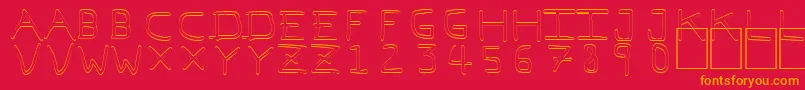 PfVeryverybadfont7Outline Font – Orange Fonts on Red Background