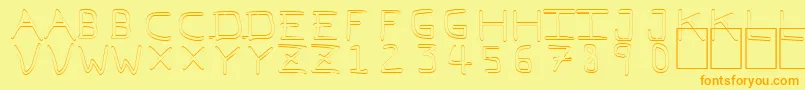 PfVeryverybadfont7Outline Font – Orange Fonts on Yellow Background