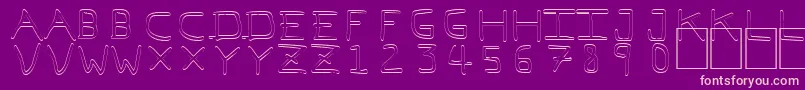 PfVeryverybadfont7Outline-fontti – vaaleanpunaiset fontit violetilla taustalla