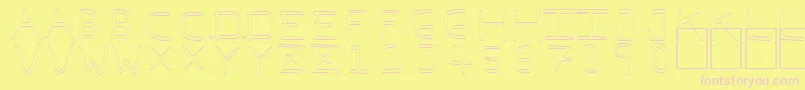 PfVeryverybadfont7Outline Font – Pink Fonts on Yellow Background