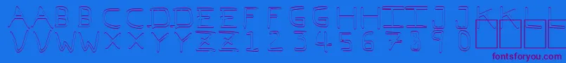 Шрифт PfVeryverybadfont7Outline – фиолетовые шрифты на синем фоне