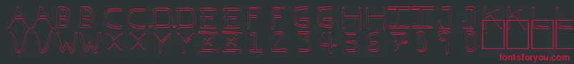 フォントPfVeryverybadfont7Outline – 黒い背景に赤い文字