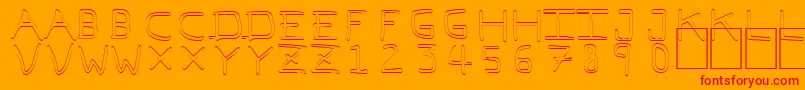 PfVeryverybadfont7Outline Font – Red Fonts on Orange Background