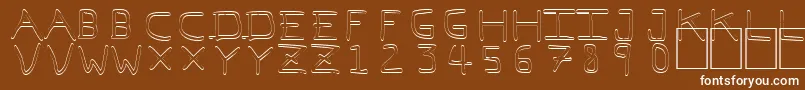 PfVeryverybadfont7Outline Font – White Fonts on Brown Background