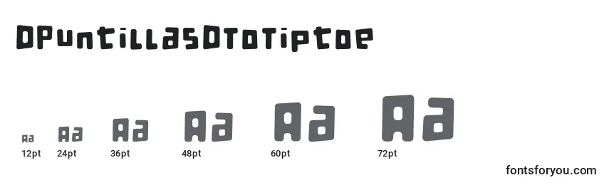 sizes of dpuntillasdtotiptoe font, dpuntillasdtotiptoe sizes