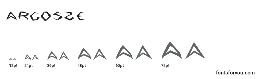 sizes of argos2e font, argos2e sizes