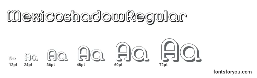 sizes of mexicoshadowregular font, mexicoshadowregular sizes