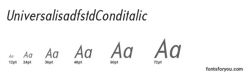 sizes of universalisadfstdconditalic font, universalisadfstdconditalic sizes