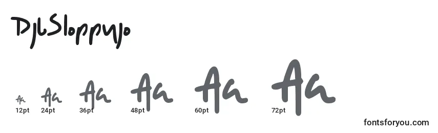 sizes of djbsloppyjo font, djbsloppyjo sizes