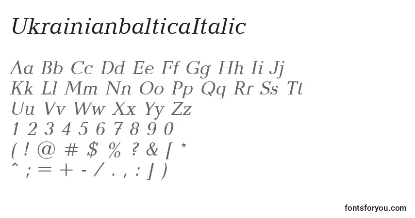 characters of ukrainianbalticaitalic font, letter of ukrainianbalticaitalic font, alphabet of  ukrainianbalticaitalic font