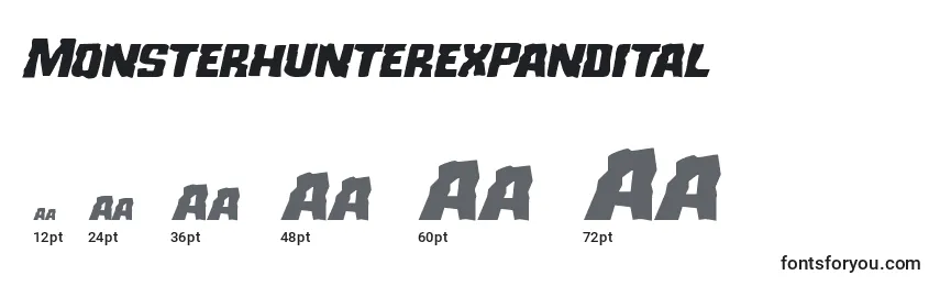 sizes of monsterhunterexpandital font, monsterhunterexpandital sizes
