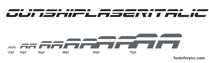 sizes of gunshiplaseritalic font, gunshiplaseritalic sizes