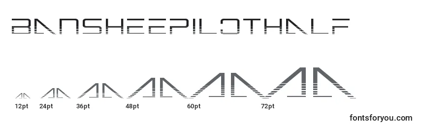 sizes of bansheepilothalf font, bansheepilothalf sizes