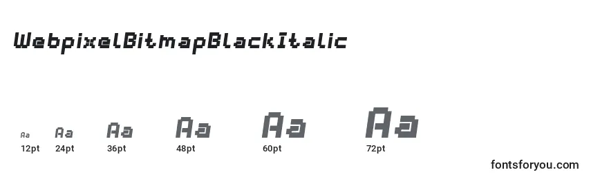 sizes of webpixelbitmapblackitalic font, webpixelbitmapblackitalic sizes