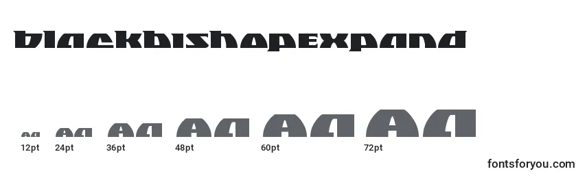 sizes of blackbishopexpand font, blackbishopexpand sizes