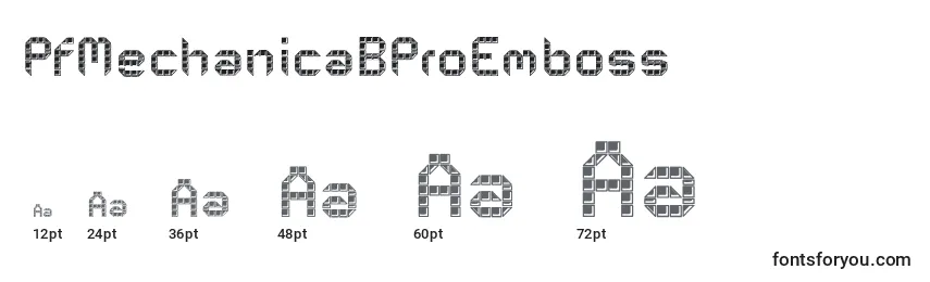 sizes of pfmechanicabproemboss font, pfmechanicabproemboss sizes