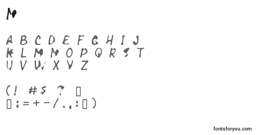 Fuente Necrosis - alfabeto, números, caracteres especiales
