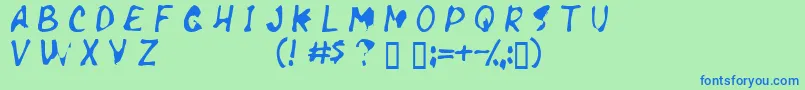 Necrosis-Schriftart – Blaue Schriften auf grünem Hintergrund