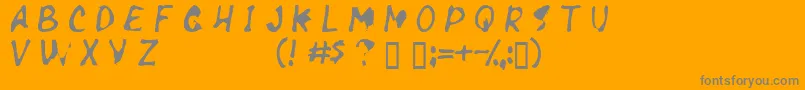 フォントNecrosis – オレンジの背景に灰色の文字