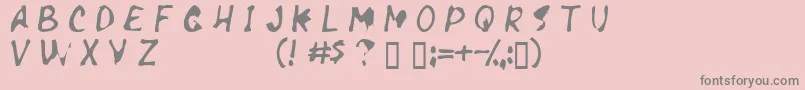 フォントNecrosis – ピンクの背景に灰色の文字