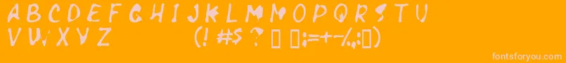 Necrosis Font – Pink Fonts on Orange Background